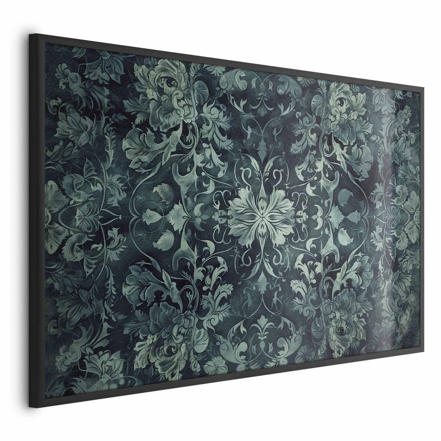 Emerald Baroque Ornament Pattern Poster