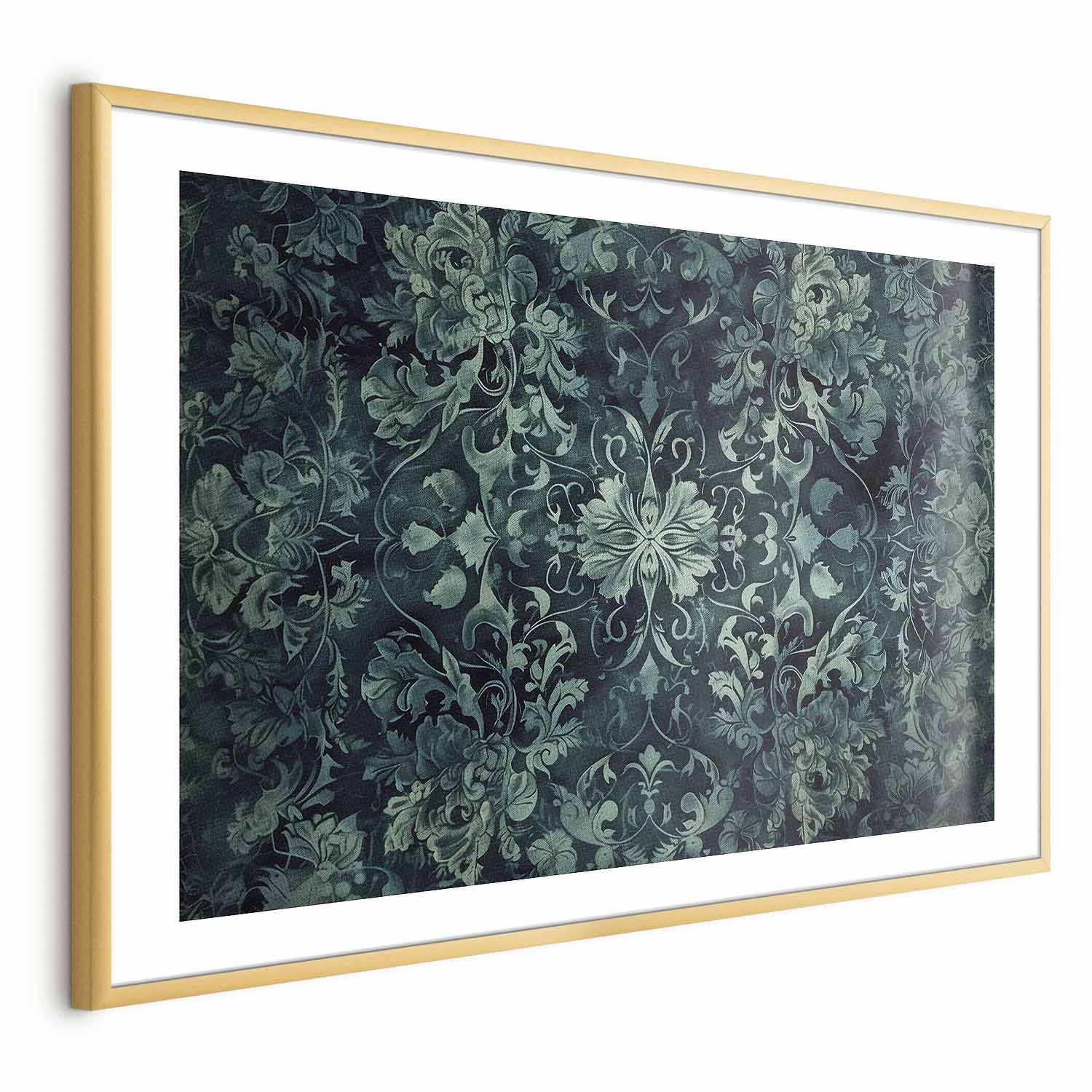 Emerald Baroque Ornament Pattern Poster