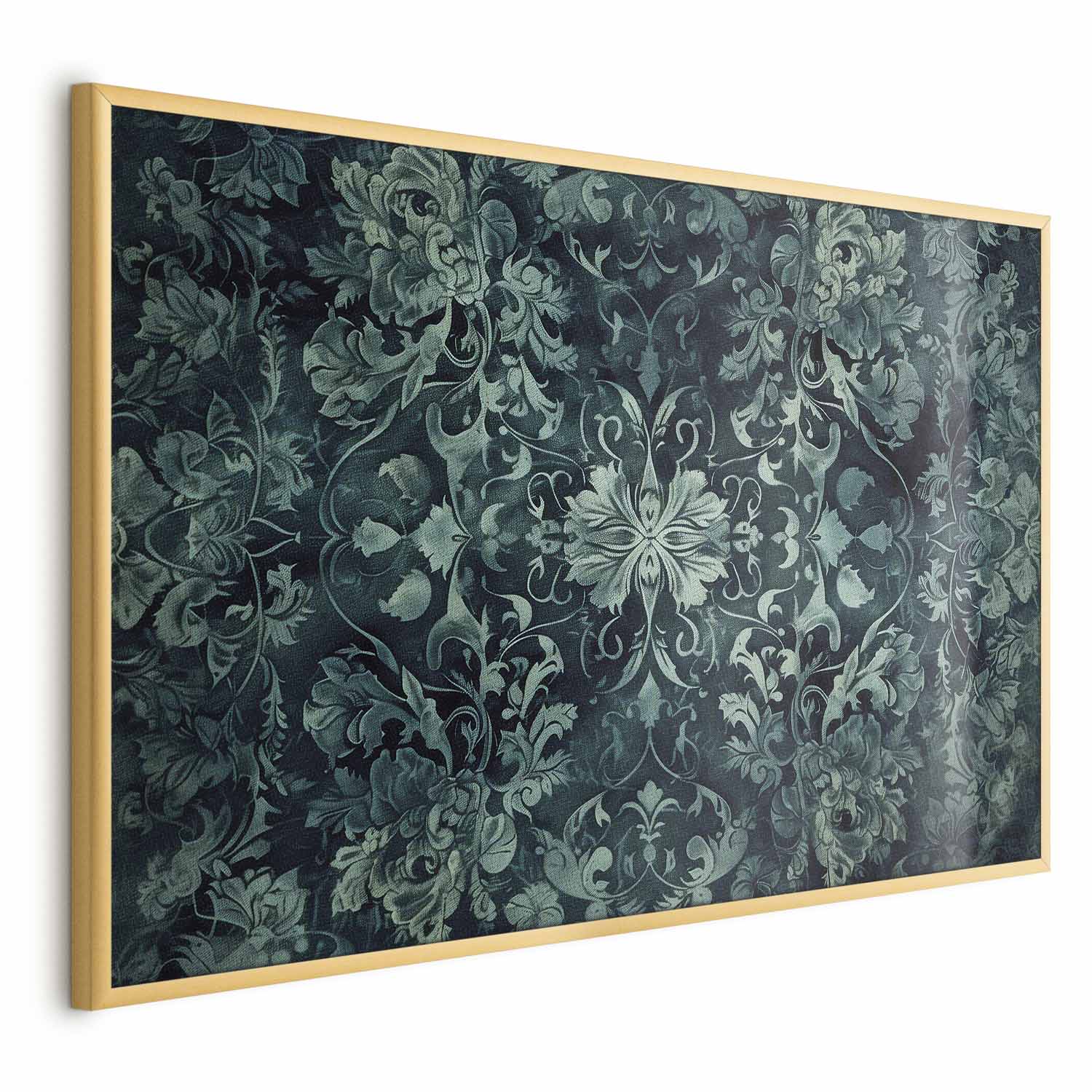 Emerald Baroque Ornament Pattern Poster