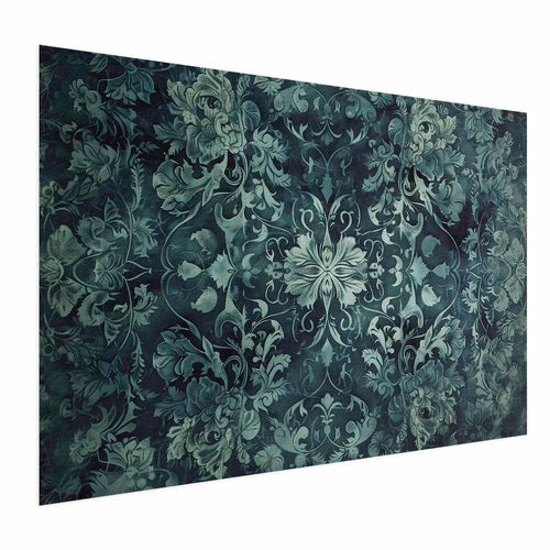 Emerald Baroque Ornament Pattern Poster