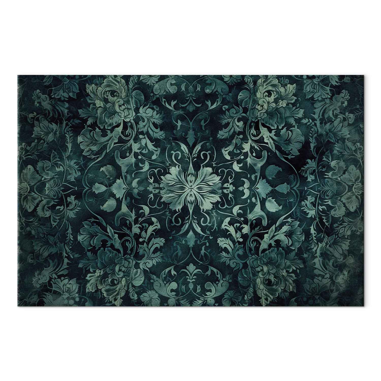 Emerald Oriental Carpet Pattern Canvas Print