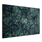 Canvas Print - Oriental Pattern Carpet Emerald Ornaments and Worn Patterns