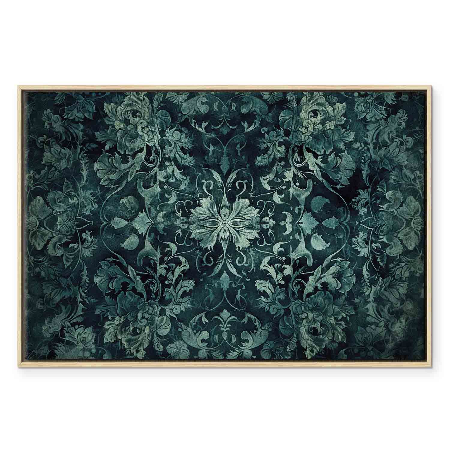 Emerald Oriental Carpet Pattern Canvas Print
