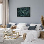 Canvas Print - Oriental Pattern Carpet Emerald Ornaments and Worn Patterns