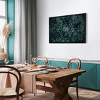 Canvas Print - Oriental Pattern Carpet Emerald Ornaments and Worn Patterns