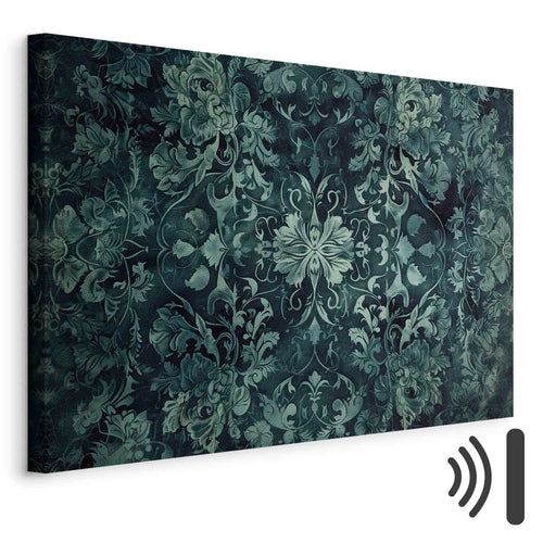 Emerald Oriental Carpet Pattern Canvas Print