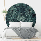 Emerald Oriental Carpet Pattern Round Wall Mural