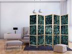 Japanese Room Divider with Oriental Pattern Carpet and Emerald Ornaments